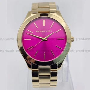 Michael Kors MK3264 Runway Pink Dial Gold Stainless Steel Bracelet Women's Watch - Picture 1 of 7