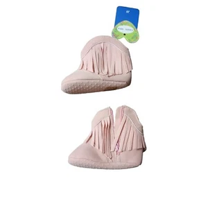 Baby Valen Sina Booties Pink And Tassled With Accent Zipper-Size 20  - Picture 1 of 3