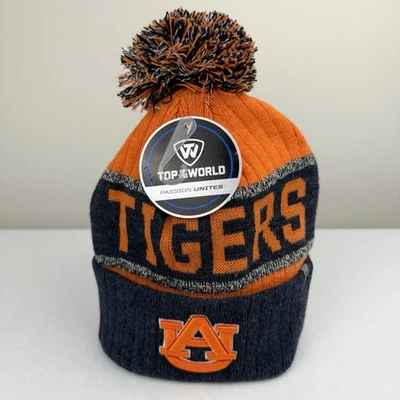 Top of the World Para hombres Casno Rojizo Universidad Moda Tejido Puños Gorro con Pom Nuevo con Etiquetas Foto 1 de 4