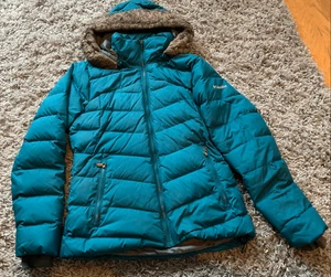 Columbia DOWN Puffer Ponderay Hooded TEAL GREEN JACKET COAT Gr. S - Bild 1 von 8