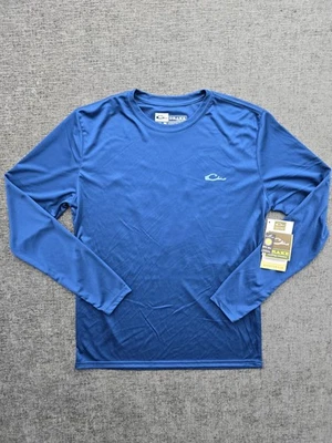 DRAKE Men's Icon Americana Navy Long Sleeve Performance Crew Shirt (DS9550-NVY) - Image 1 of 4