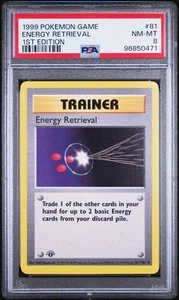 1999 Pokemon Base Set 81 Energy Retrieval 1. Edition PSA 8 NM MT - Bild 1 von 2