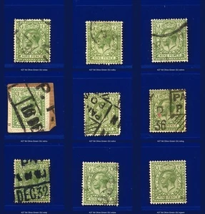 1924 SG427 9d verde oliva Wmk BC N43 (1) G/usado elección de 9 artículos todos fotografiados kagy - Imagen 1 de 20