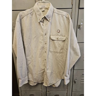 Vintage men's corduroy long sleeve button down shirt - size large Made In USA  - Image 1 of 4