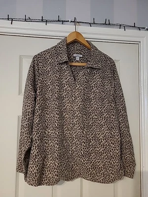 Croft & Barrow cheeta print shirt jacket size XL Zip Up Lightweight - Image 1 of 4