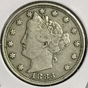 U.S. Liberty "V" níquel en estado bastante bueno 1883 sin centavos - Imagen 1 de 2
