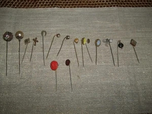 Lote De 16 Alfileres Sombrero Vintage -PERLAS -PIEDRAS PRECIOSAS Y MÁS. - Imagen 1 de 13
