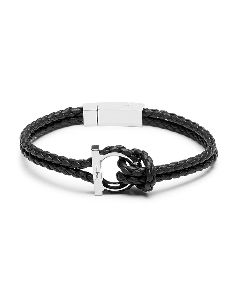 Salvatore Ferragamo Double Woven Leather Bracelet