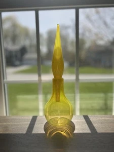 Husted Glass Works Blenko Decanter Stile Narciso Giallo 627 - Foto 1 di 3