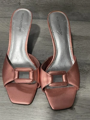 Worthington Pearlized Coral Open Hole Wedge Sandal W/Rectangular Accent/Sz 8 - Image 1 of 4