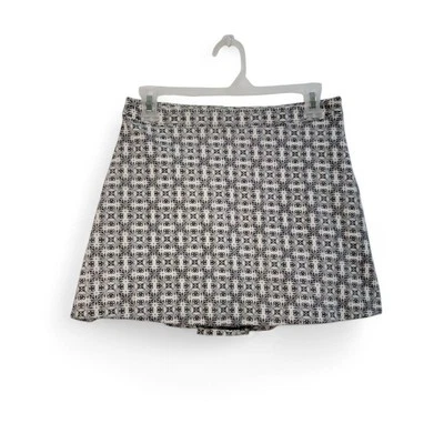 Abercrombie & Fitch Black & White Print Knit Mini Skirt Small A-Line Stretchy  - Image 1 of 4