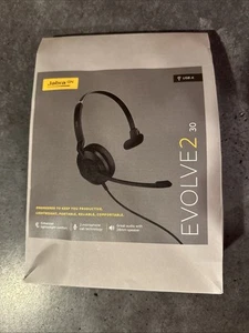 Jabra Evolve2 30 MS 2 Built-in Microphones Wired Headset - Black - Photo 1/3