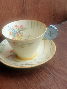PARAGON CHINA CUP AND SAUCER FLOWER HANDLE CUP DAMAGED A/F C1930 - Picture 1 of 10
