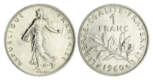 Pièce de monnaie 1 Franc semeuse 1960 République Française - Imagen 1 de 1