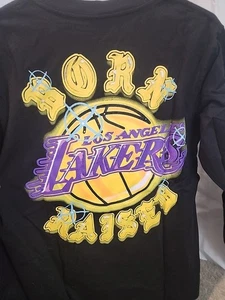 NEW ERA Born x Raised + Los Angeles Lakers Airbrushed Long Sleeve Shirt: Black M - Picture 1 of 5