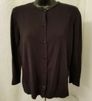 Ann Taylor LOFT Womens Cardigan Sweater Shirt  Top Blouse Size M Medium Black - Image 1 of 4
