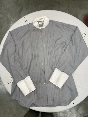 Vtg Paul Frederick USA Mens 16.5 36 XL Tuxedo Dress Shirt Grey French Cuff “DAN” - Image 1 of 4