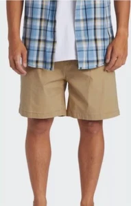 NWT Quicksilver Taxer Khaki drawstring shorts w/ pockets size L - Picture 1 of 9