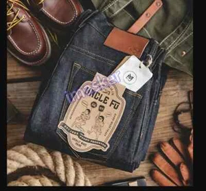 Lo último Para hombres Pantalones de mezclilla informales de corte ajustado con ribete oscuro recto vintage - Imagen 1 de 11
