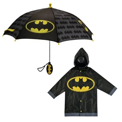 DC Comics Batman Kids Umbrella with Matching Rain Poncho for Boys Age 4-7 - Image 1 of 4
