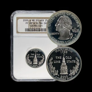 UNITED STATES. 2000, 25 Cents, Silver - NGC PF69 - Maryland Quarter - Picture 1 of 7