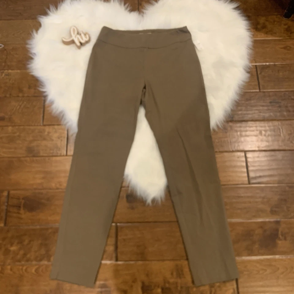 Sharon Young Pants Size 10 Brown Elastic Waist Womens Style 0809PD4 Pull On NWOT - Image 1 of 4