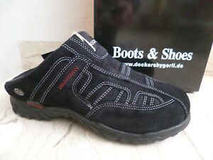 Dockers De Gerli Zuecos Mulas Zapatillas Zapatos Piel Negro 36LI005 Nuevo