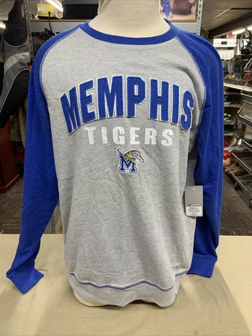 NEW Memphis Tigers Colosseum Delorean Raglan Crew Neck Sweatshirt Men's L Cover