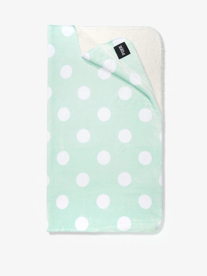 1 Manta Victoria's Secret Rosa AZUL LUNARES Piel Sherpa Felpa Dormitorio Cama 60x72 Foto 1 de 2