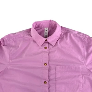 Camisa Lululemon Para Mujer Rosa Mediana Calce Relajado Mezcla de Algodón Popelina Con Botones - Imagen 1 de 8