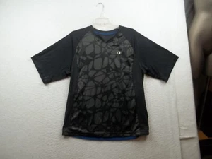 Champion Doubly Dry Mens Black Graphic Polyester T Shirt Size L - Picture 1 of 9