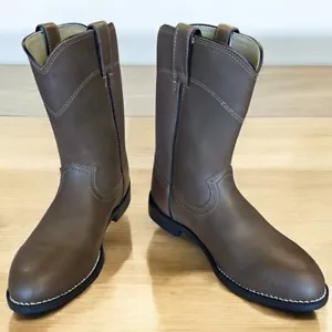 Stivali da cowboy casual Justin da uomo 9D Temple Roper marrone argilla JB3001 - Foto 1 di 8