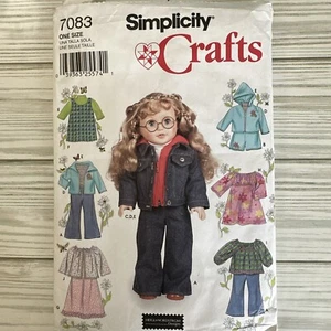 Simplicity Crafts 7083 Sew Pattern 18" Doll Clothes Pants Shorts Top More Uncut - Picture 1 of 6
