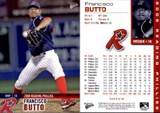 Francisco Butto 2009 MultiAd Reading Phillies SGA #7 Card *AutographDen*