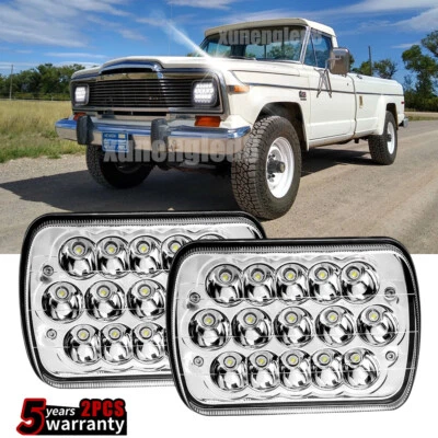 Par de faros LED de haz alto/bajo DOT 5x7" 7x6 pulgadas aptos para camioneta Jeep J10 J20 1974-1988 Foto 1 de 4
