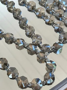 6.6 Feet Golden Teak Chandelier Crystal Bead Chain Prism AAA Lead K9 14mm Silver - Picture 1 of 5