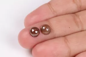 2 pz 1,83 ct cabochon diamante sciolto naturale colore marrone coppia diamanti sciolti D09 - Foto 1 di 9