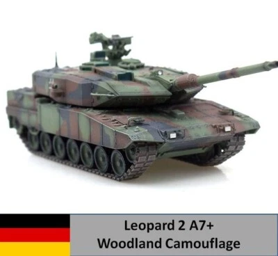Panzerkampf 12203PB 1/72 Leopard 2 A7+ Battle Tank Woodland Camouflage, tedesco - Immagine 1 di 4