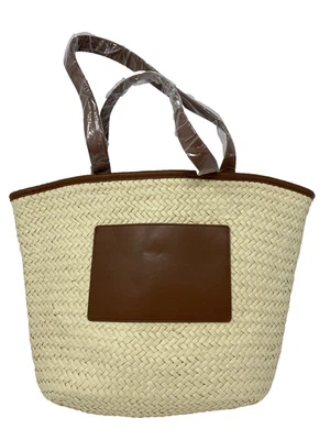 Bolso de Mano LOFT Paja Borde de Cuero Grande, Nuevo con Etiquetas Foto 1 de 4