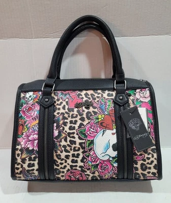 Bolso Bandolera Ed Hardy Guepardo Calavera y Rosas Diseño Tatuaje Nuevo  Foto 1 de 4