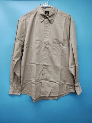 Dockers Men's Dress Shirt Tan Button Up 100% Cotton  Size M - Image 1 of 4