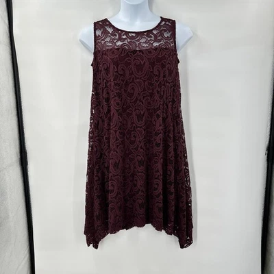 Lane Bryant Dress 14/16 Burgundy Lace Sleeveless A Line Party Cocktail NEW - Image 1 of 4