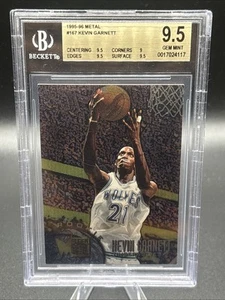 KEVIN GARNETT  #167 1995-96 Fleer METAL ROOKIE CARD Becket Gem mint 9.5 - Picture 1 of 2