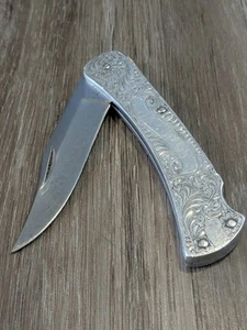 Buck Knife Model 111 Classic Engraved Folding Locking Blade. Personalized Blade - Picture 1 of 23