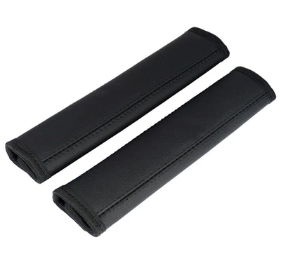 2 Stück Gurtschoner Gurtpolster in schwarz 100% Echtleder  - Bild 1 von 2
