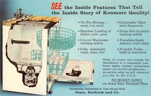 Postal publicitaria vintage 1968 Sears Kenmore lavavajillas - Imagen 1 de 2