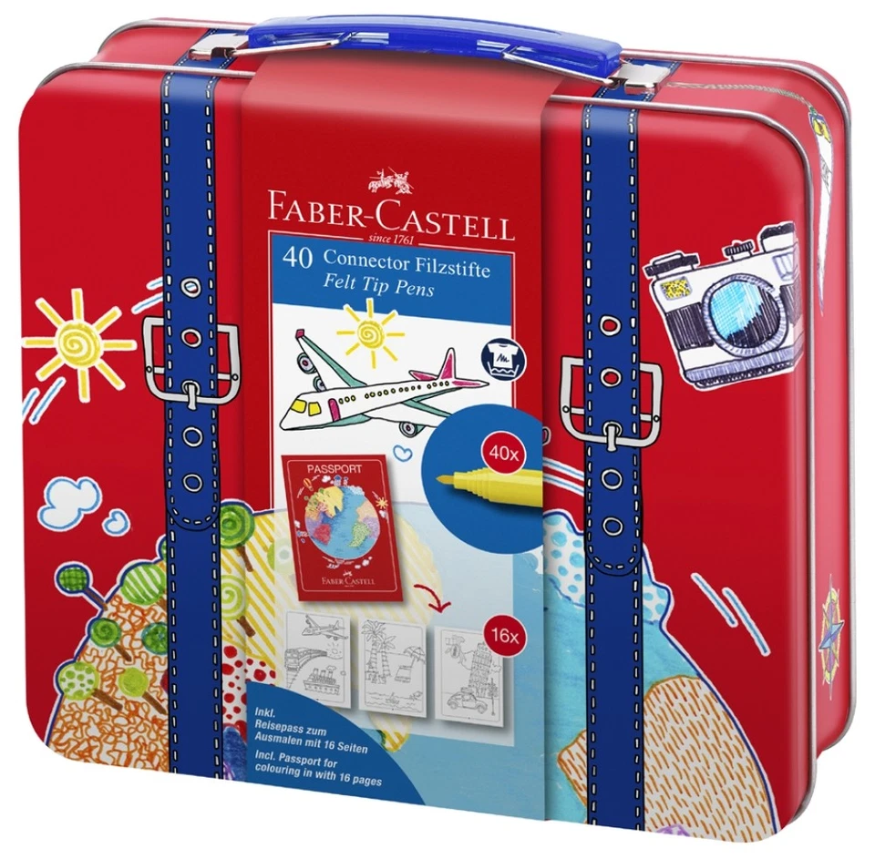 40 FABER-CASTELL Fasermaler CONNECTOR PEN, 40er Reisekoffer - Bild 1 von 2