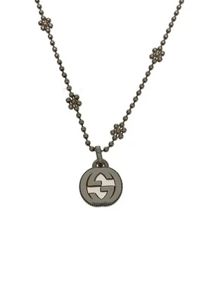 GUCCI Collar Cadena Bola Flor Entrelazada en SV925 y SLV con Top, Para Hombre Foto 1 de 4