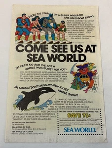 1977 SEA WORLD cartoon ad page ~ SHAMU, BATMAN, WONDER WOMAN, SUPERMAN - Picture 1 of 1