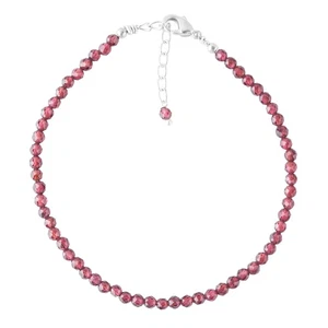 Pulsera de cuentas de piedras preciosas granate rojo natural para mujer, gemas de cristal br... - Imagen 1 de 9